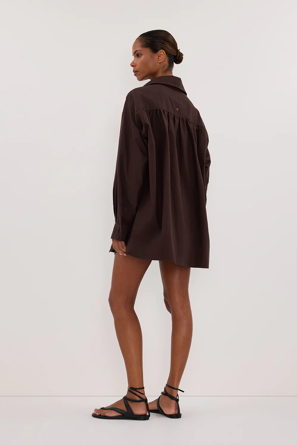 RHEA 2.0 BURNT CHOC OVERSIZED COTTON SHIRT - Yukikoi