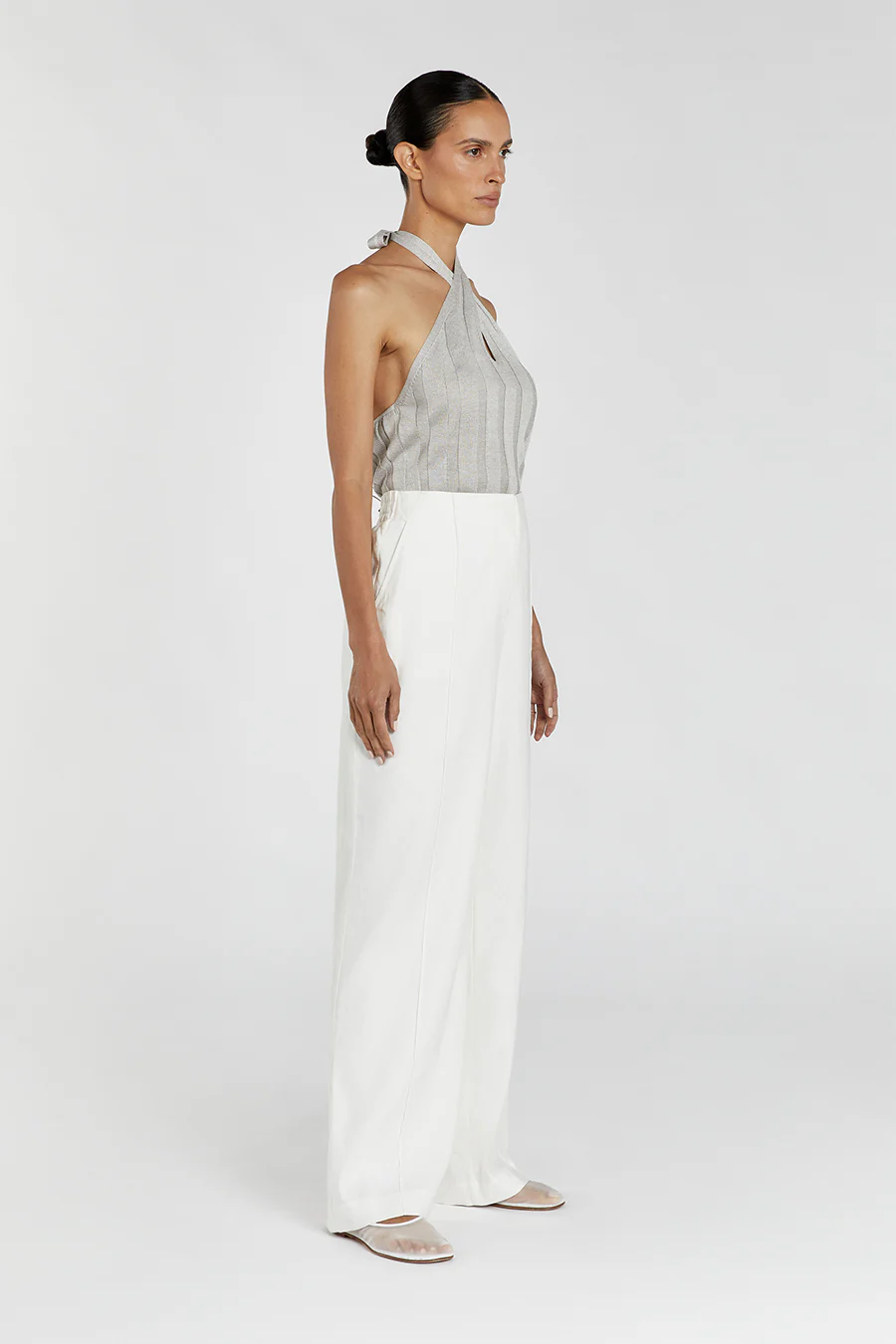 EVERLY SILVER TWIST KNIT  TOP - Yukikoi