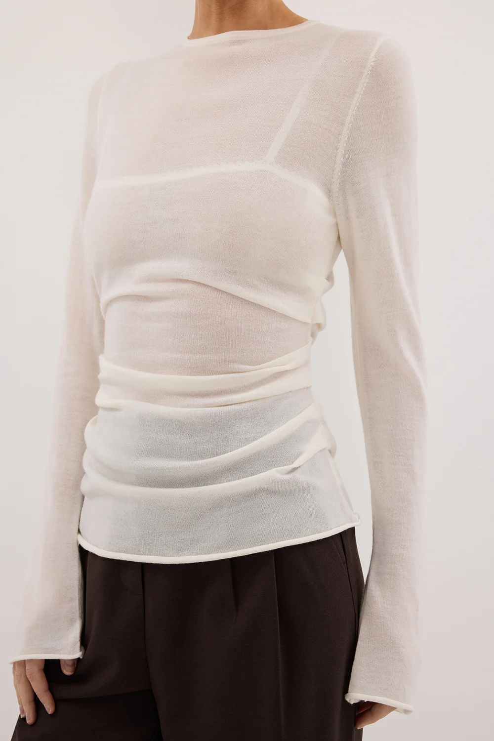 NICO OFF WHITE MERINO KNIT TOP - Yukikoi