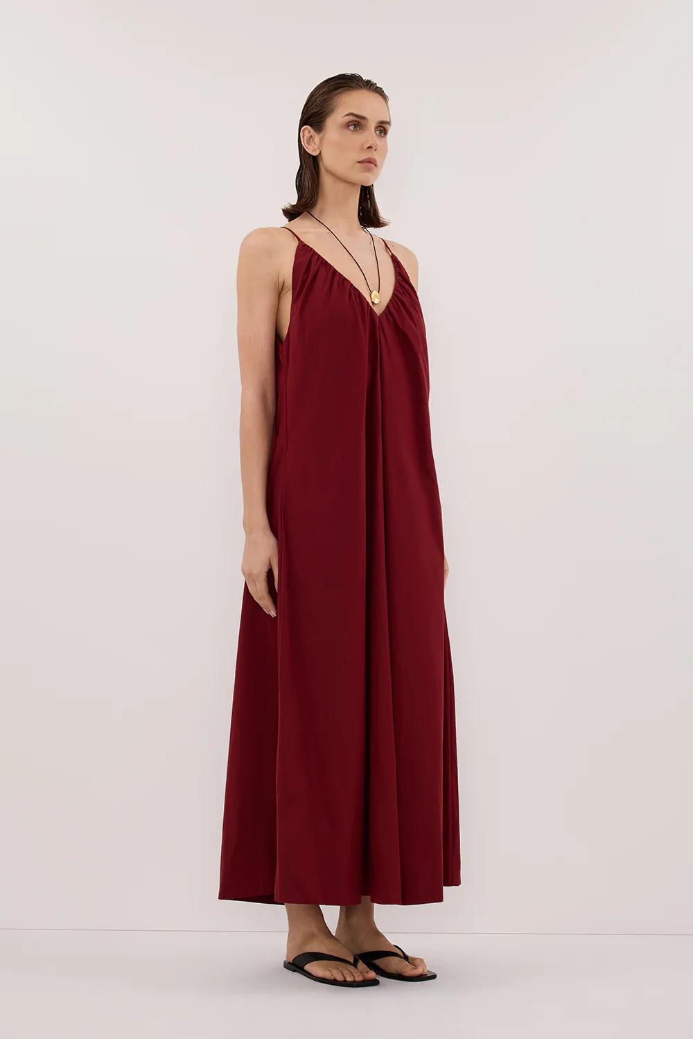 LIANA SAHARA SLEEVELESS POPLIN TENT MIDI DRESS - Yukikoi