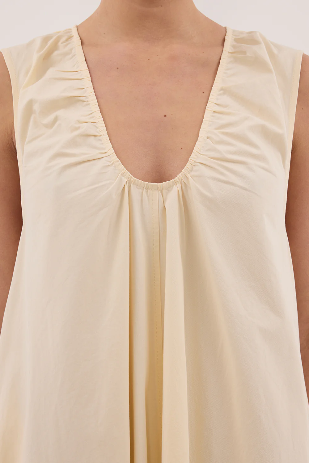 GABBY BUTTERMILK OVERSIZED COTTON MIDI DRESS - Yukikoi