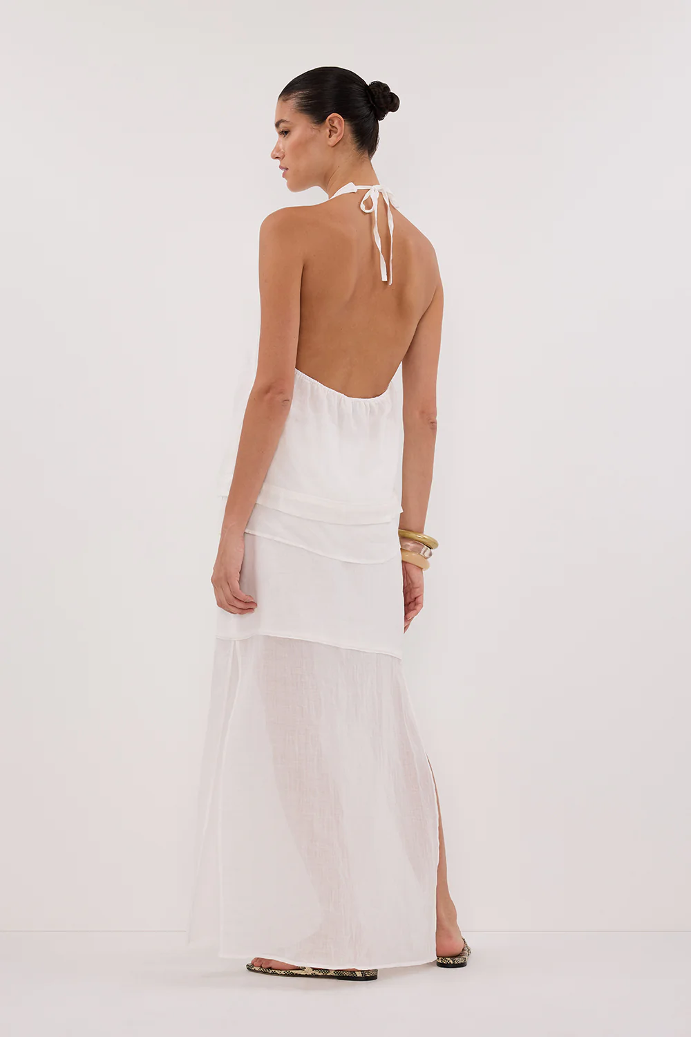 CARMEL WHITE RAMIE HALTER TOP - Yukikoi