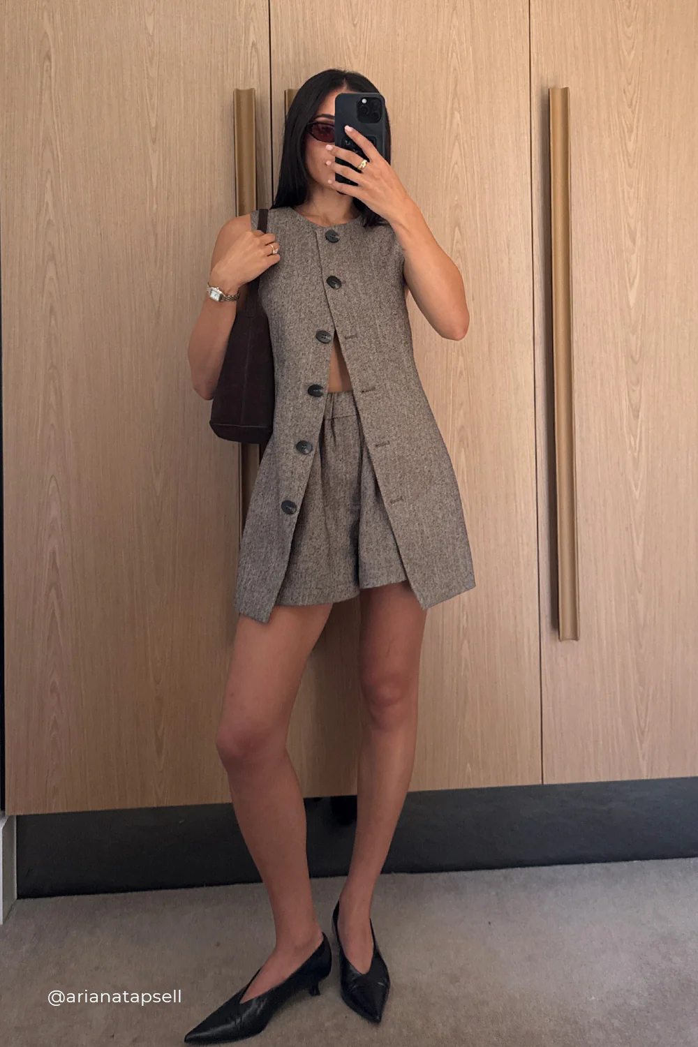 FRANKIE CHOC TWEED TUNIC VEST - Yukikoi