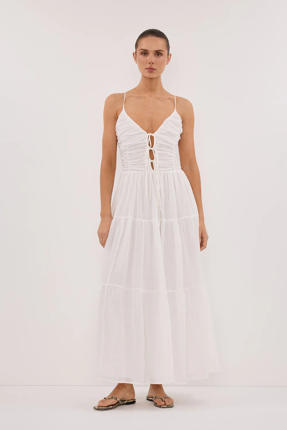 MARNIE WHITE RAMIE MIDI DRESS - Yukikoi