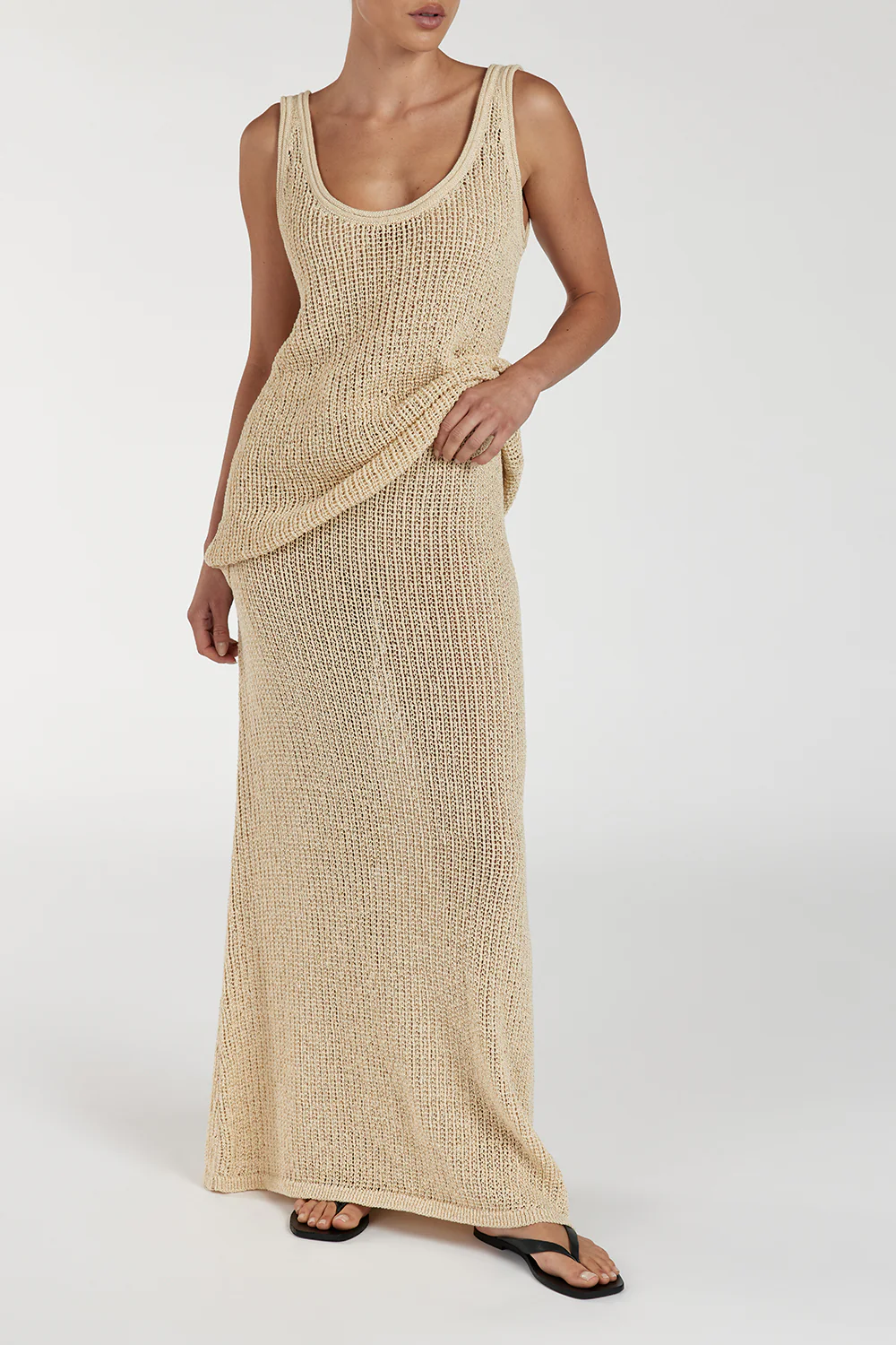 MARGOT WHEAT CROCHET MIDI SKIRT - Yukikoi