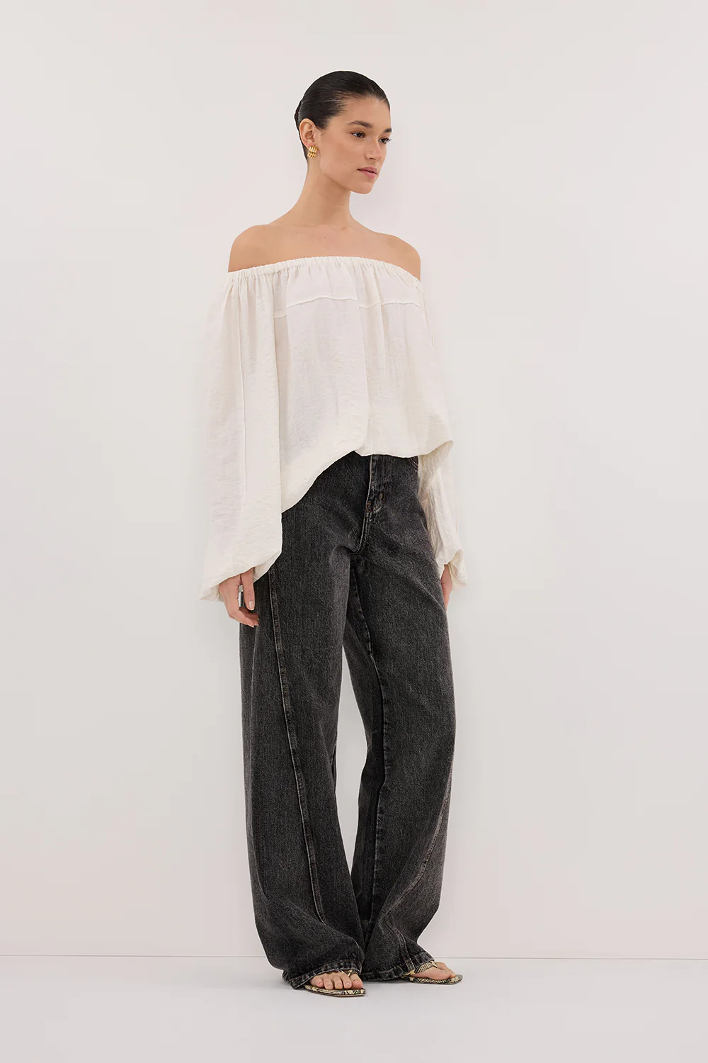 SHANIYA CREAM MARLE LONG SLEEVE TOP - Yukikoi