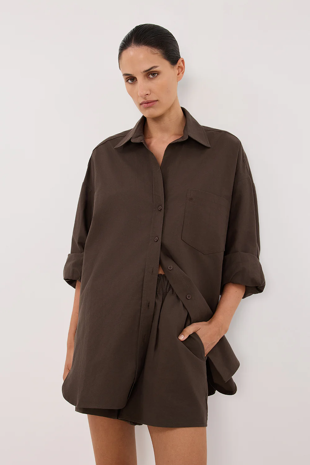 RHEA BITTER CHOC COTTON SHORT - Yukikoi