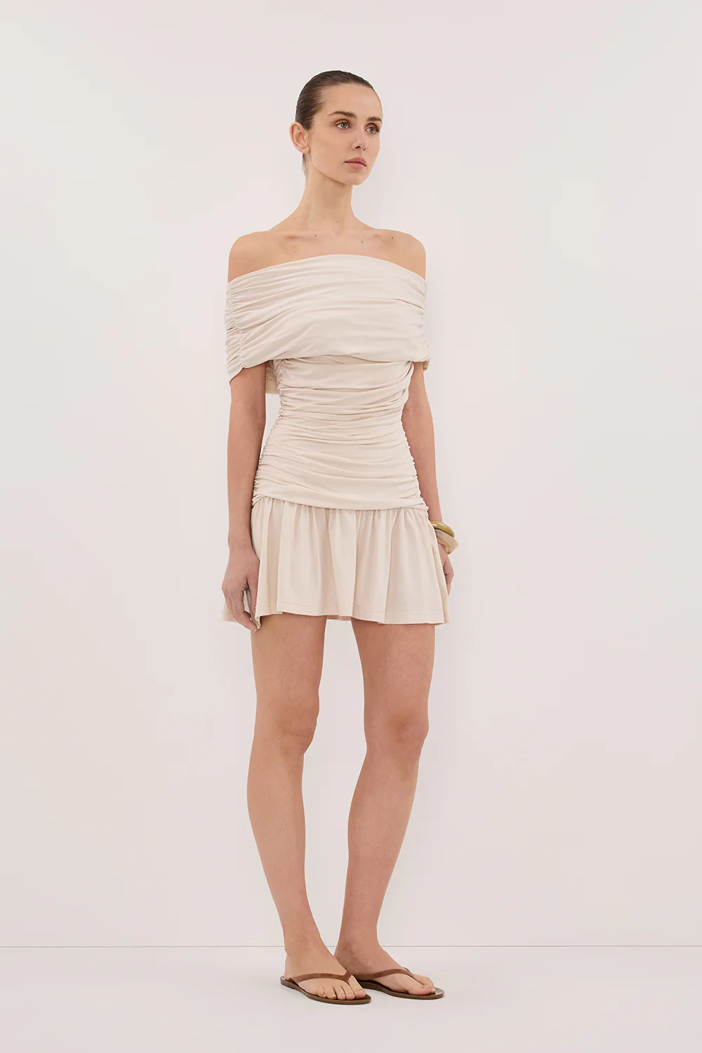 FEZ BONE OFF SHOULDER MINI DRESS - Yukikoi