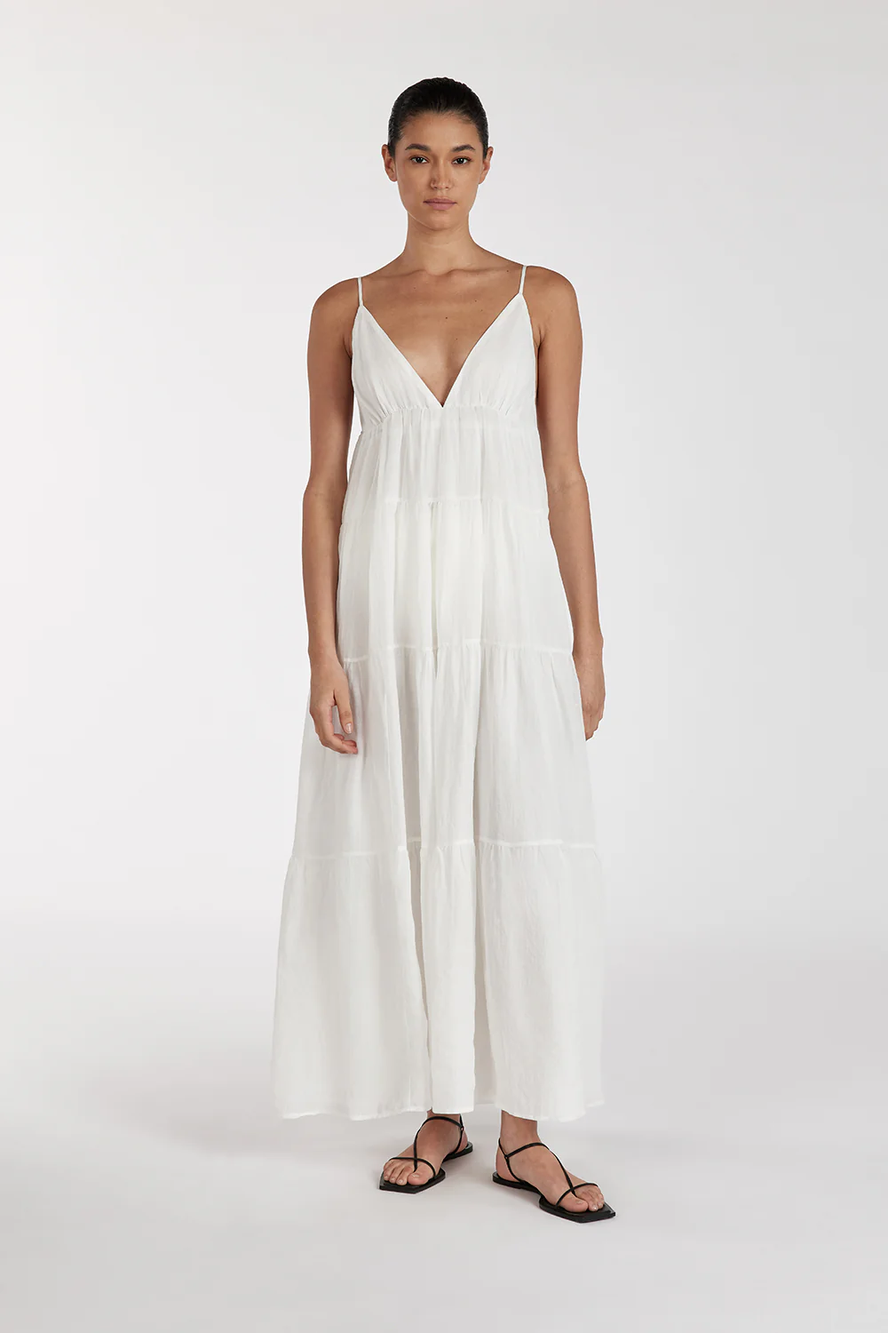 LIZA WHITE RAMIE MIDI DRESS - Yukikoi