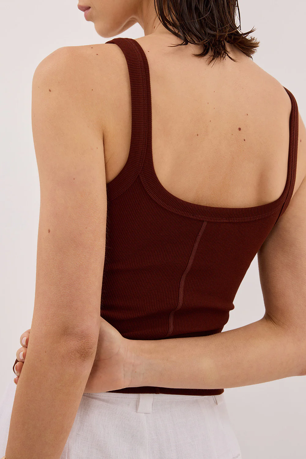 PHOEBE CINNAMON SCOOP NECK TANK TOP - Yukikoi