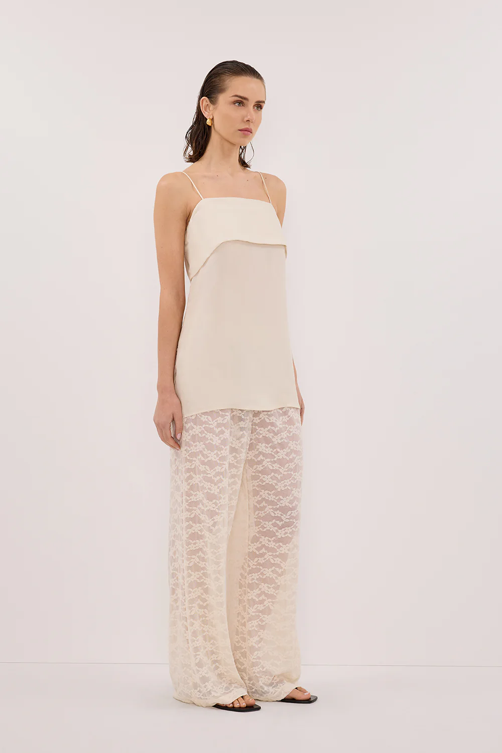 IDA SANDSTONE SLEEVELESS FOLDOVER CAMI TOP - Yukikoi