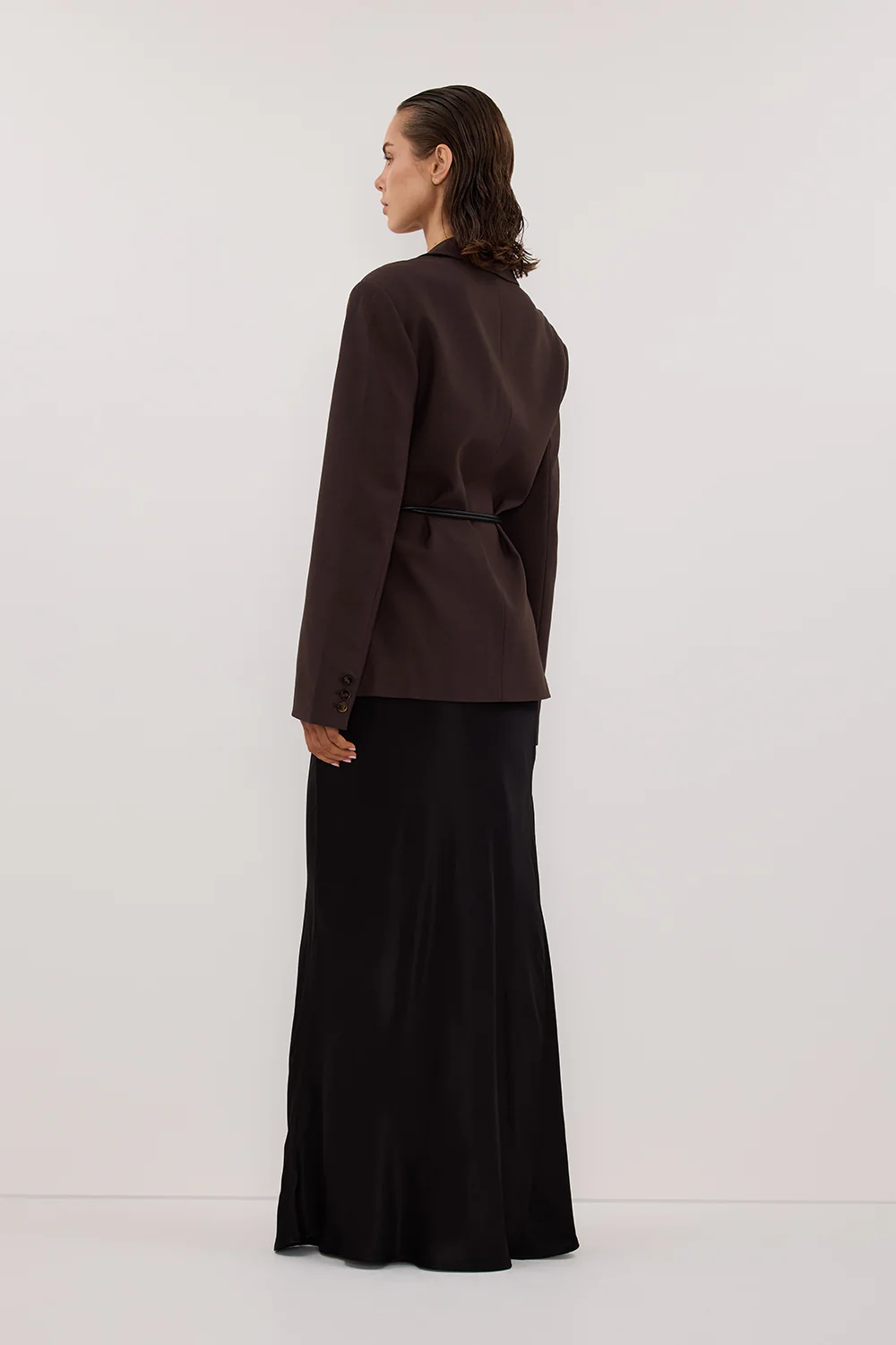 CHARLI BLACK SATIN MAXI SKIRT - Yukikoi