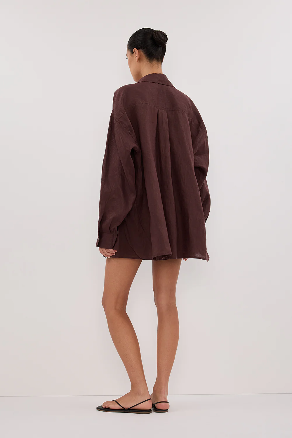 LUNE WALNUT OVERSIZED LINEN SHIRT - Yukikoi