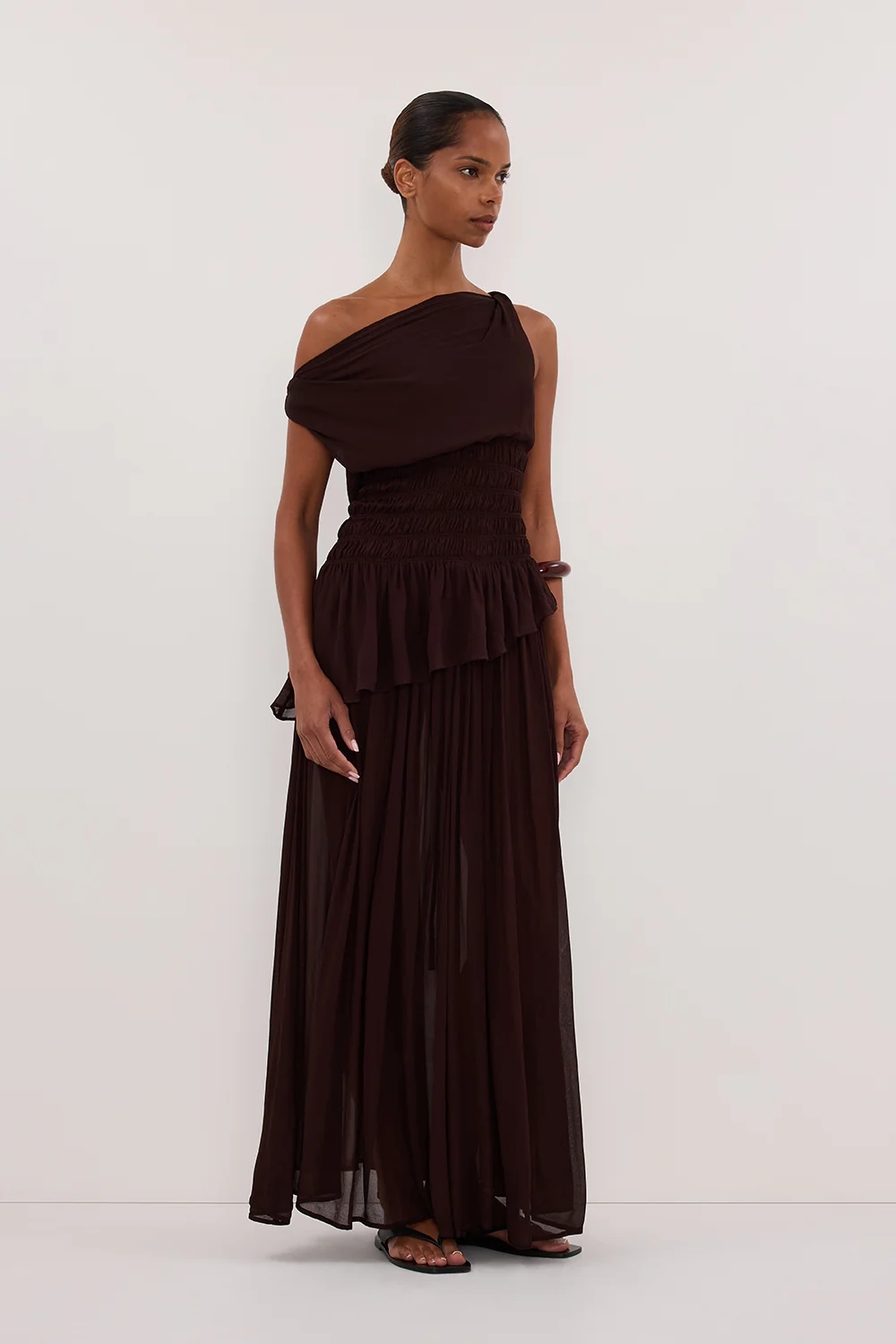 TIANA DARK CHOC MIDI SKIRT - Yukikoi