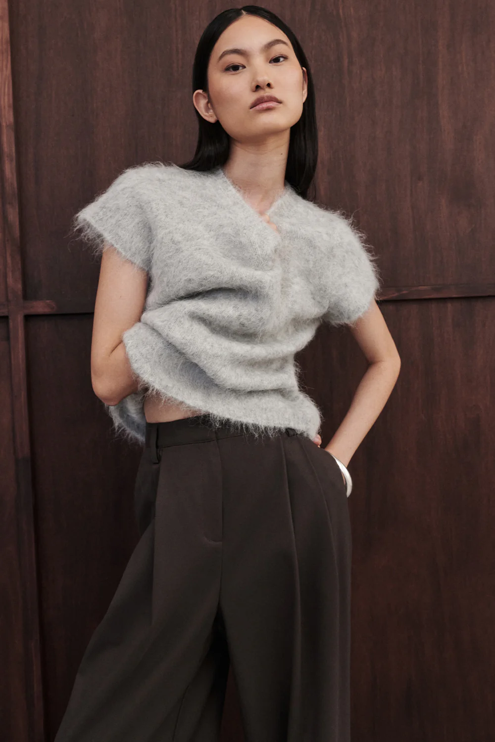 SALMA SILVER CAP SLEEVE KNIT TOP - Yukikoi