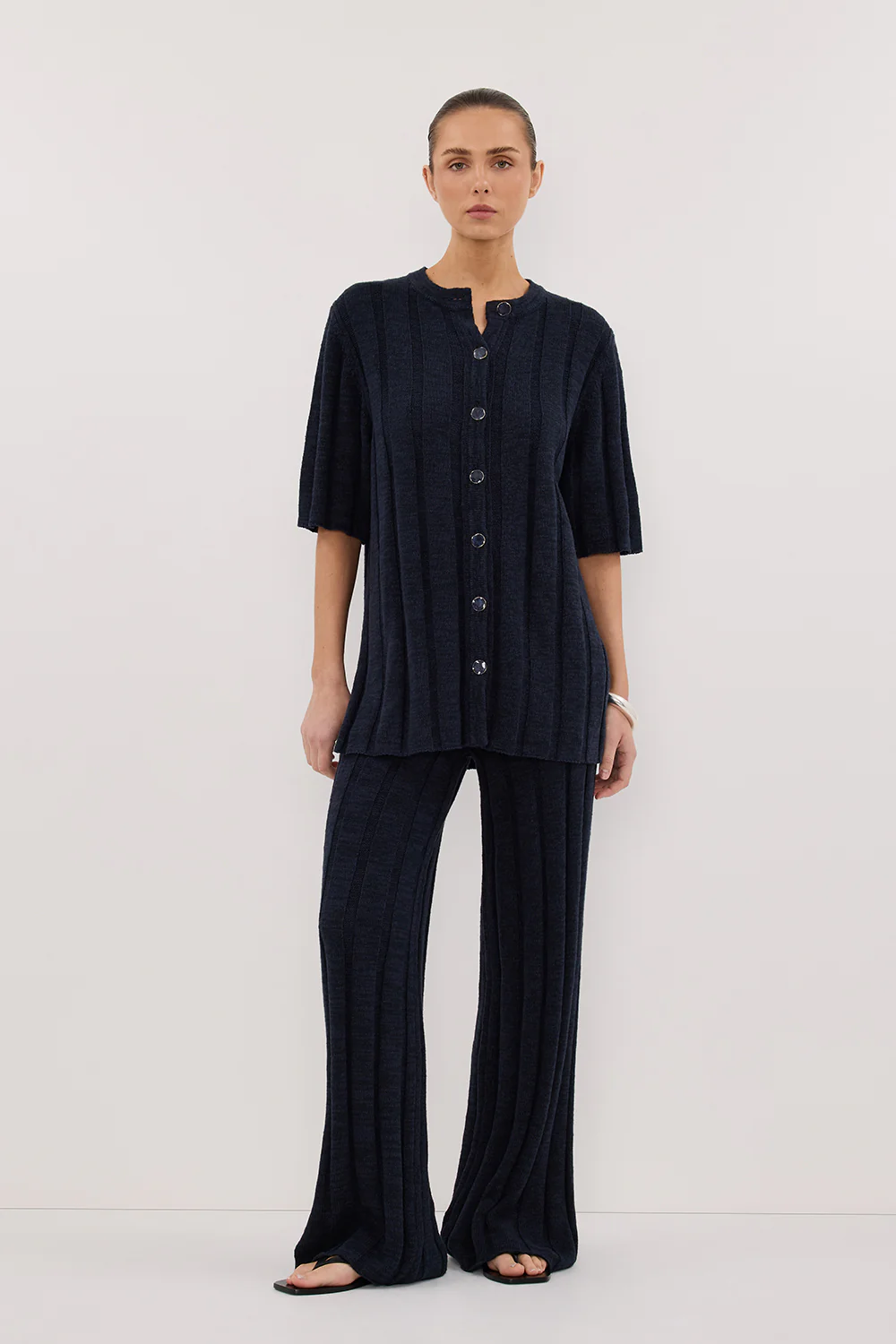 JAZZ INDIGO WIDE LEG KNIT PANT - Yukikoi