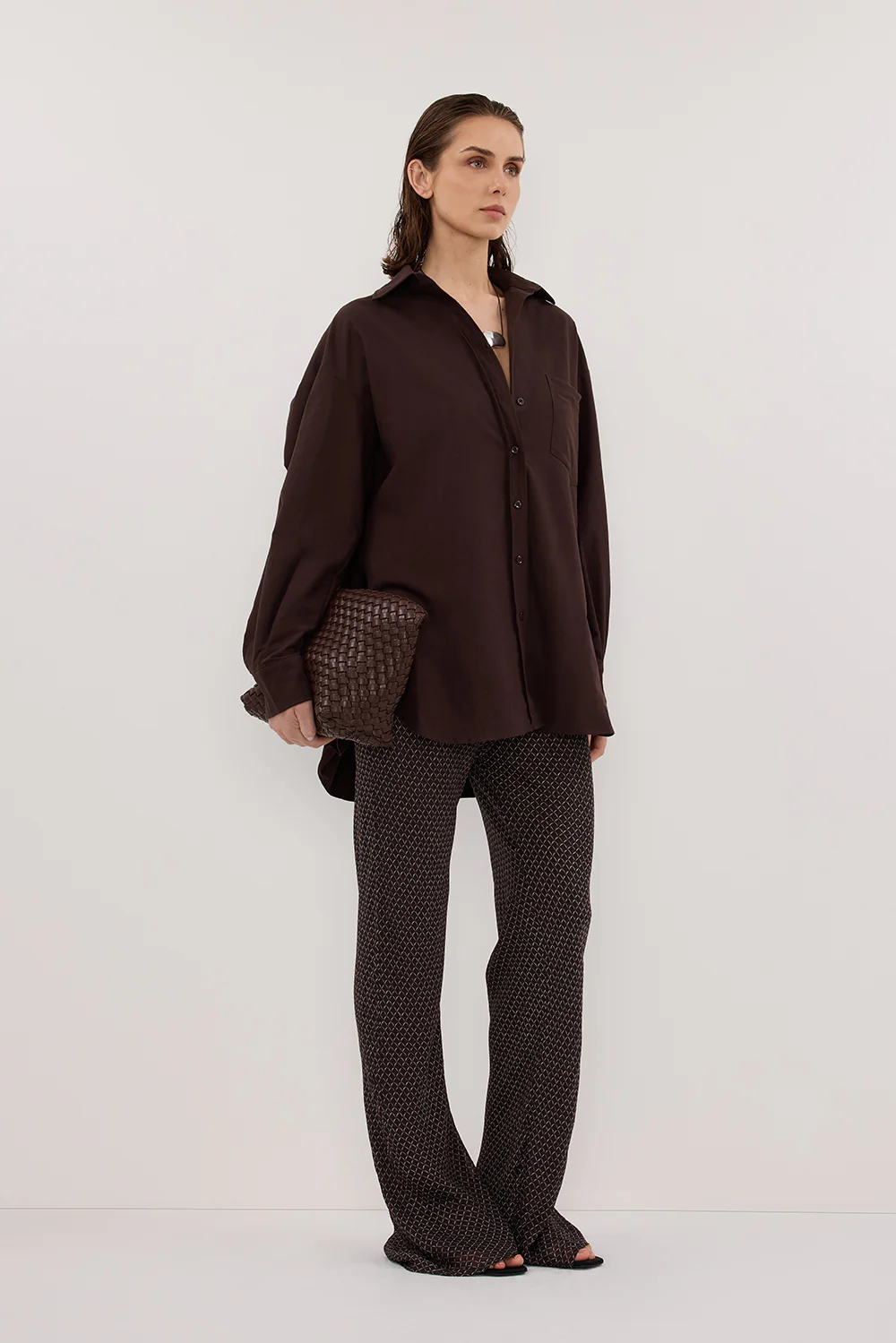 TIA CHOC MICRO CHECK BIAS PANT - Yukikoi