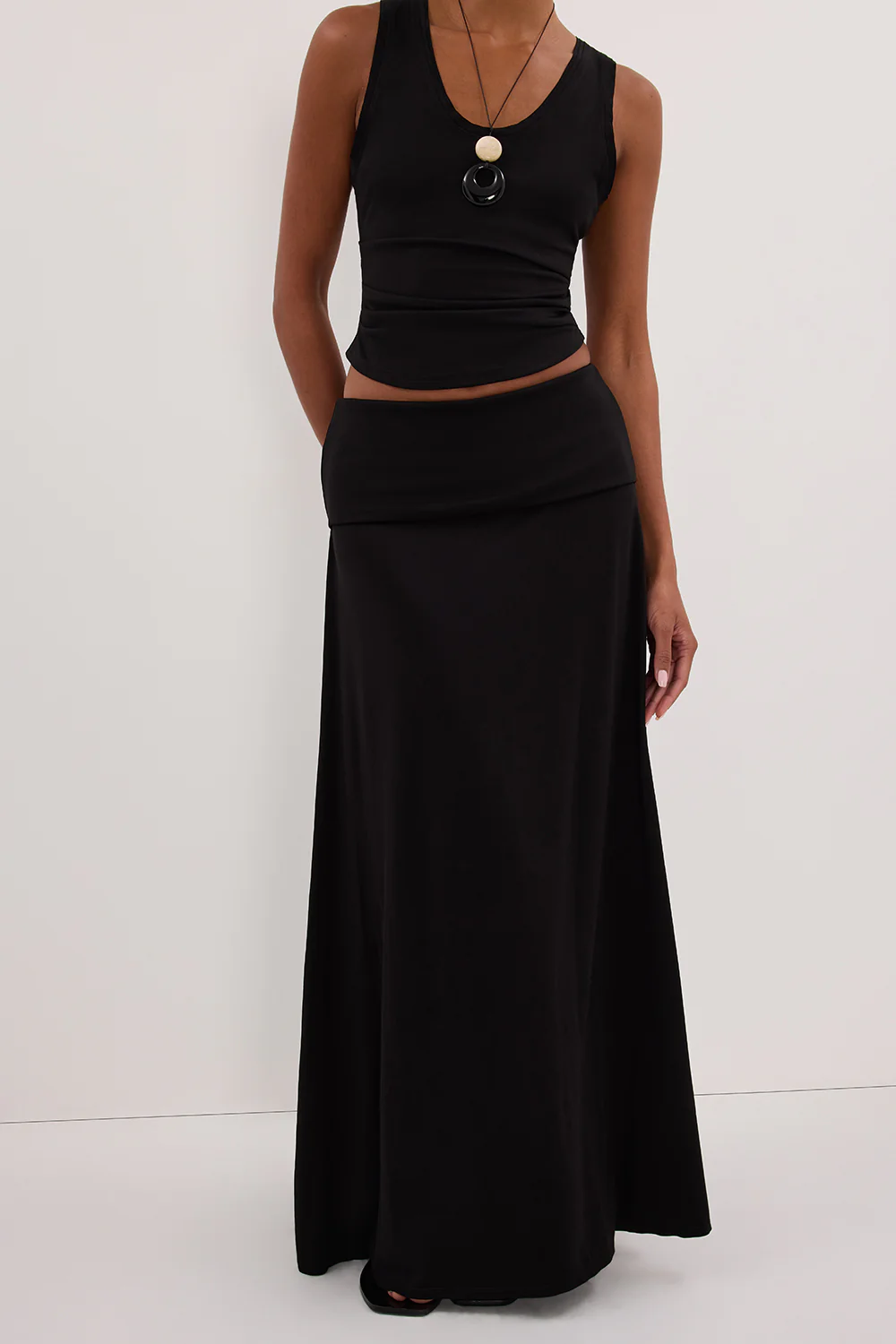 JULIE BLACK MODAL BLEND MAXI SKIRT - Yukikoi