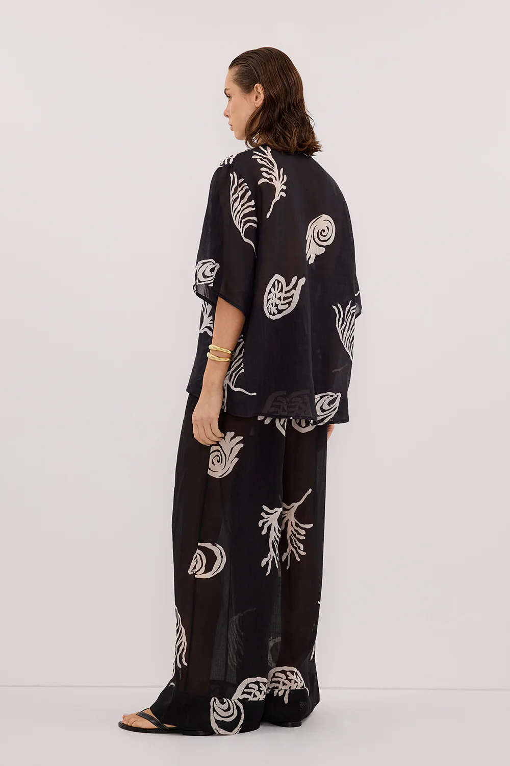 POSITANO BLACK RAMIE SHIRT - Yukikoi