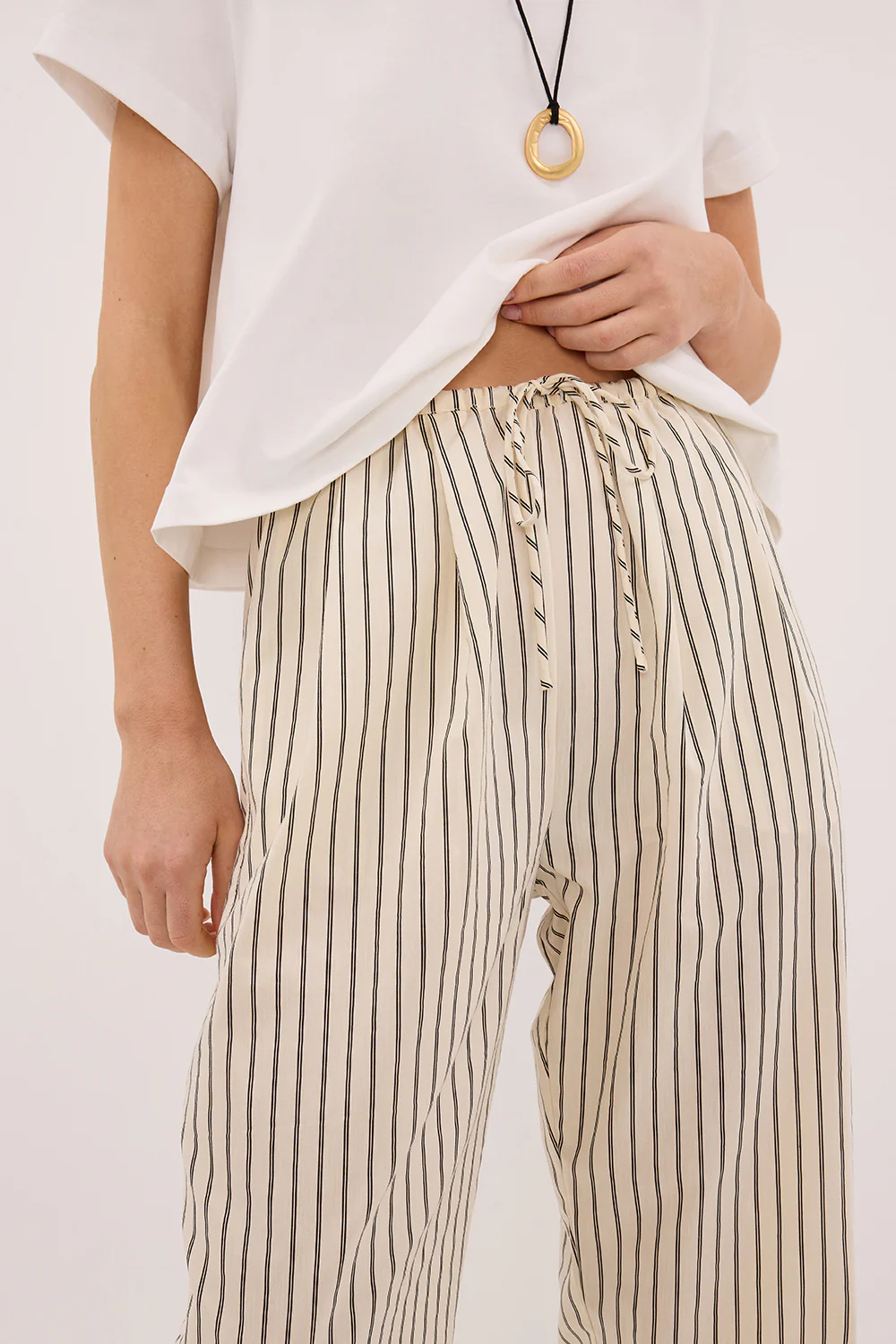 SABLE CREAM SILK BLEND PANT - Yukikoi