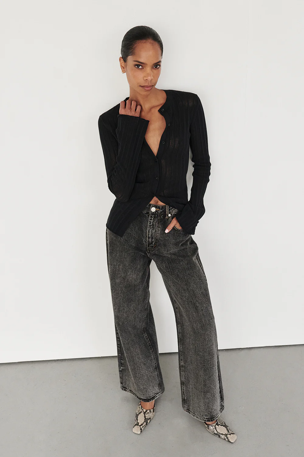 REAGAN 2.0 WASHED BLACK SLOUCHY JEAN - Yukikoi