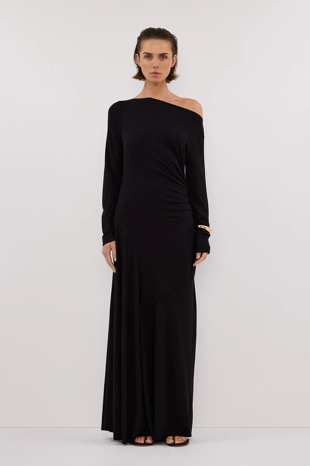 HADLEY BLACK LONG SLEEVE KNIT MAXI DRESS - Yukikoi