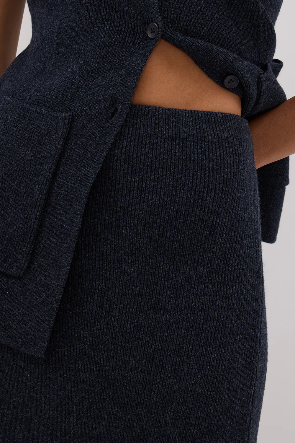 AVA INK LONGLINE KNIT MIDI SKIRT - Yukikoi