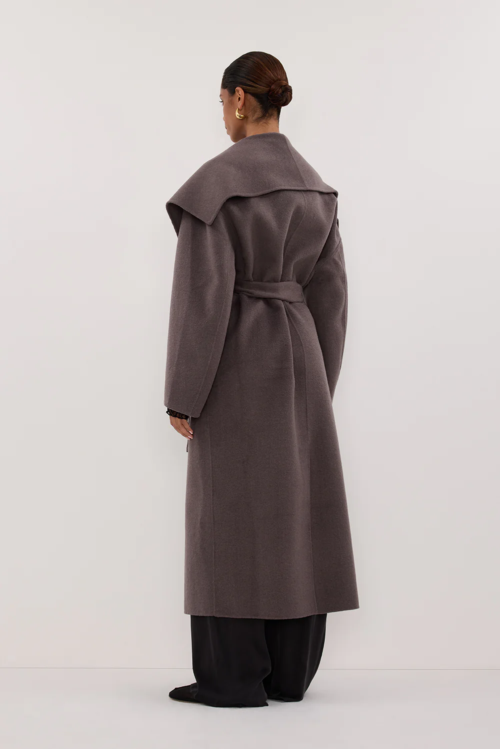 LUCIA TURKISH COFFEE OVERSIZED MARLE COAT - Yukikoi