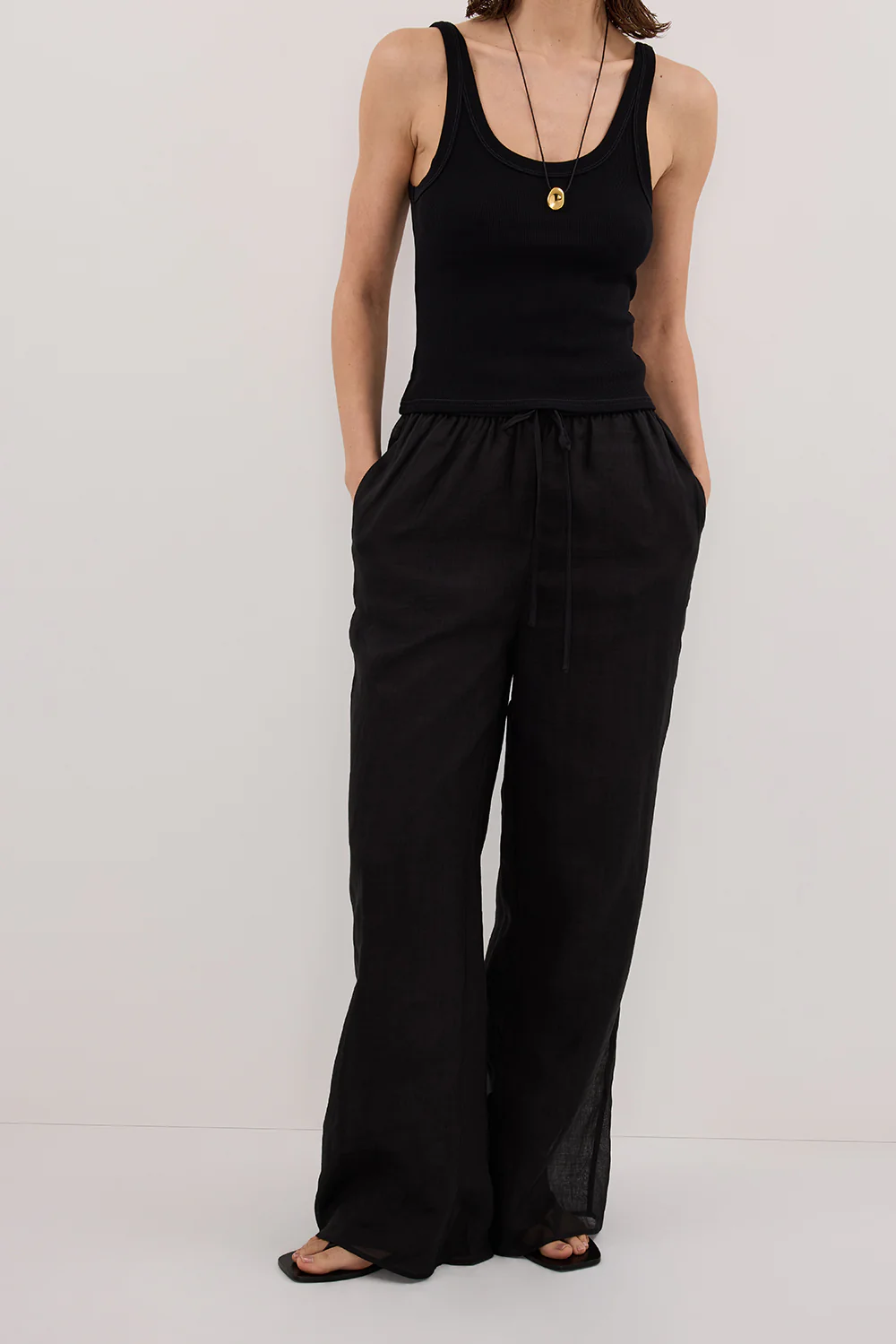 GINNY BLACK RAMIE PANT - Yukikoi