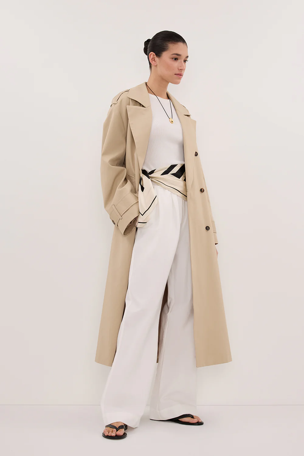 GABRIEL NATURAL BELTED TRENCH COAT - Yukikoi