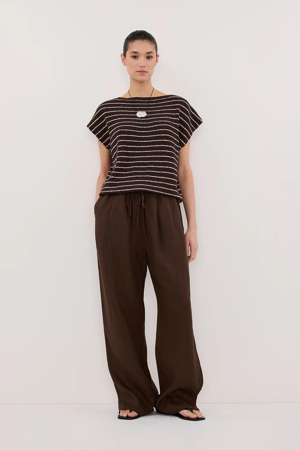 ASPEN CHOC STRIPE KNIT TOP - Yukikoi