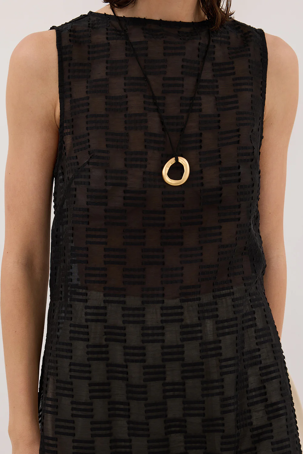 ELBA BLACK SHEER TUNIC TOP - Yukikoi