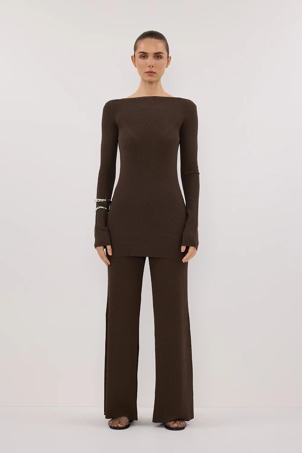 JOY DARK OLIVE LONGLINE KNIT TOP - Yukikoi