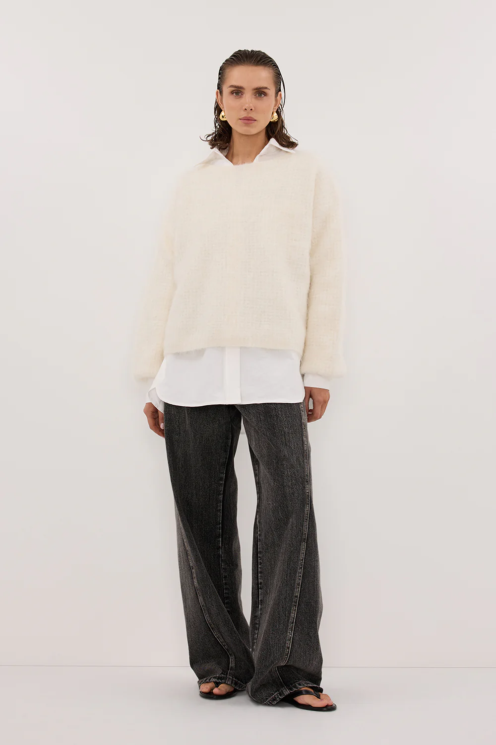 ALYSSA IVORY CREW NECK JUMPER - Yukikoi