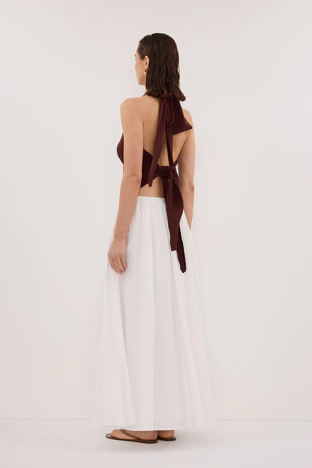 SOL CINNAMON SCARF HALTER KNIT TOP - Yukikoi