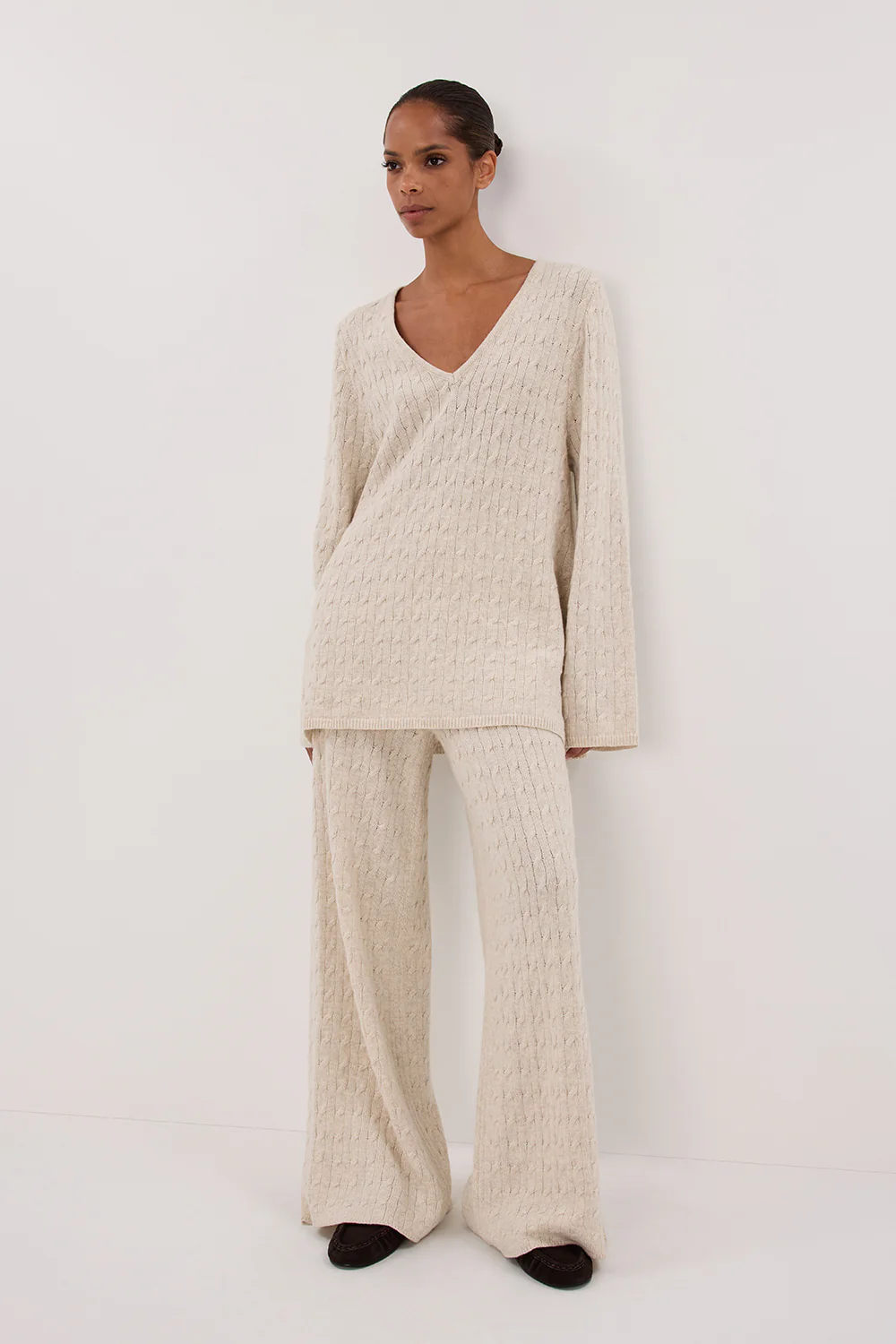 MAREN CHALK CABLE KNIT JUMPER - Yukikoi