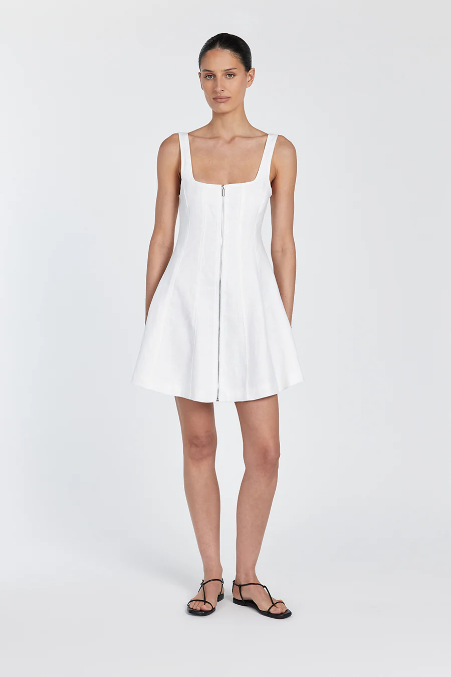 HARRIET WHITE LINEN MINI DRESS - Yukikoi