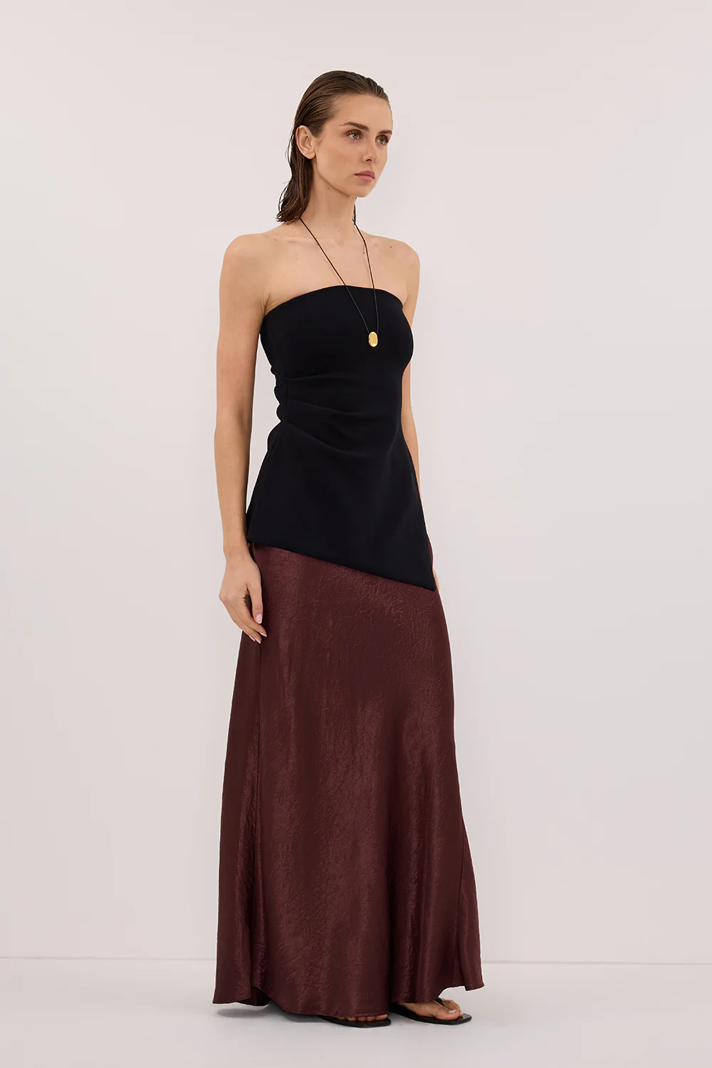 LUKE BLACK LONGLINE BANDEAU TOP - Yukikoi