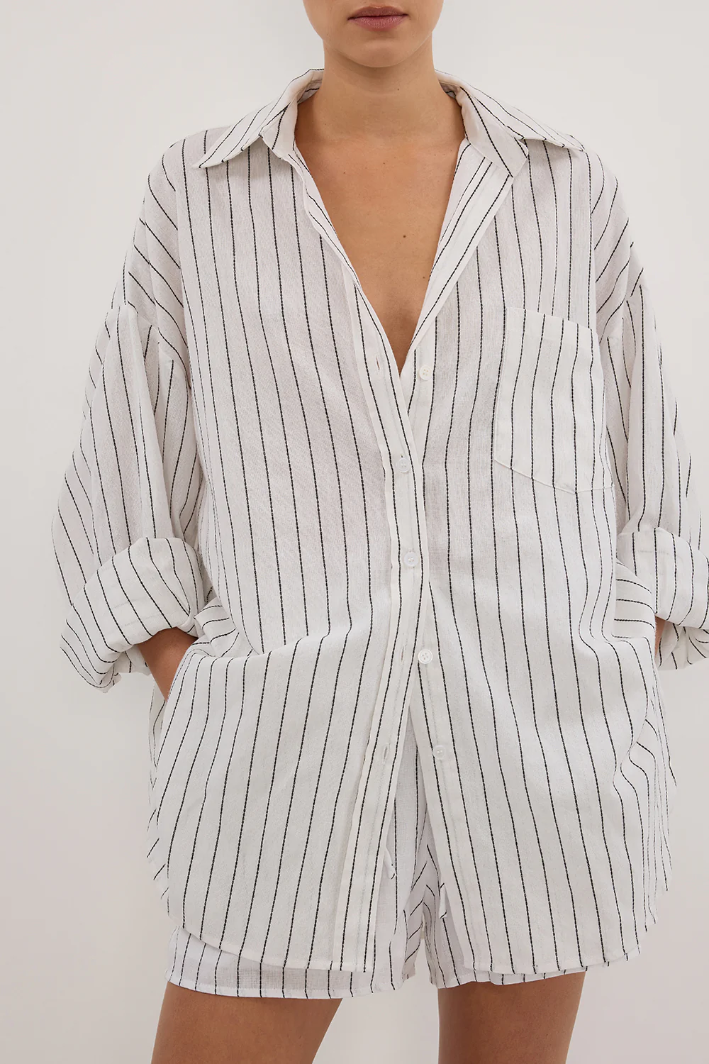 OLLIE WHITE STRIPE SHIRT - Yukikoi