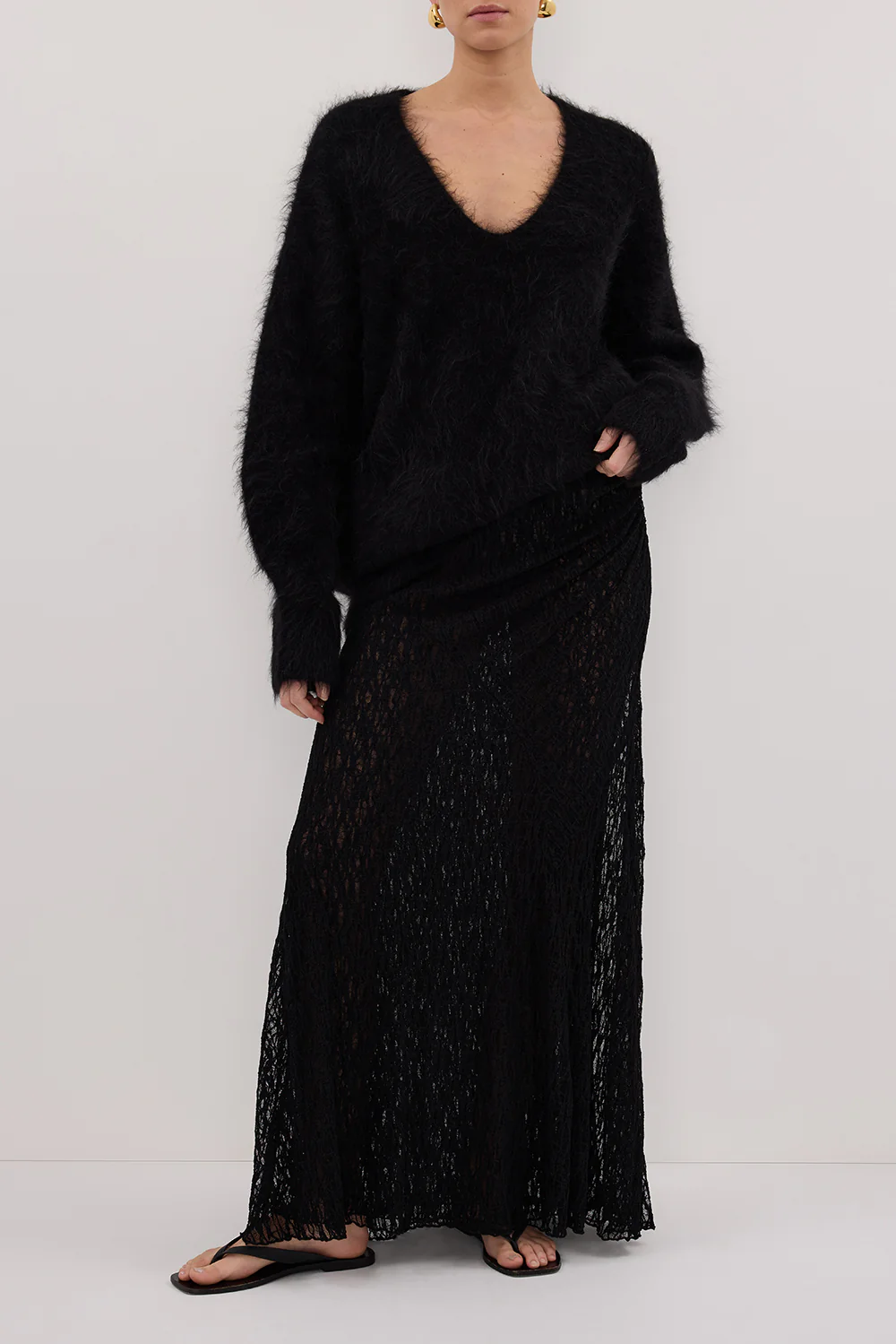 LIZZIE BLACK LAYERED LACE SKIRT - Yukikoi