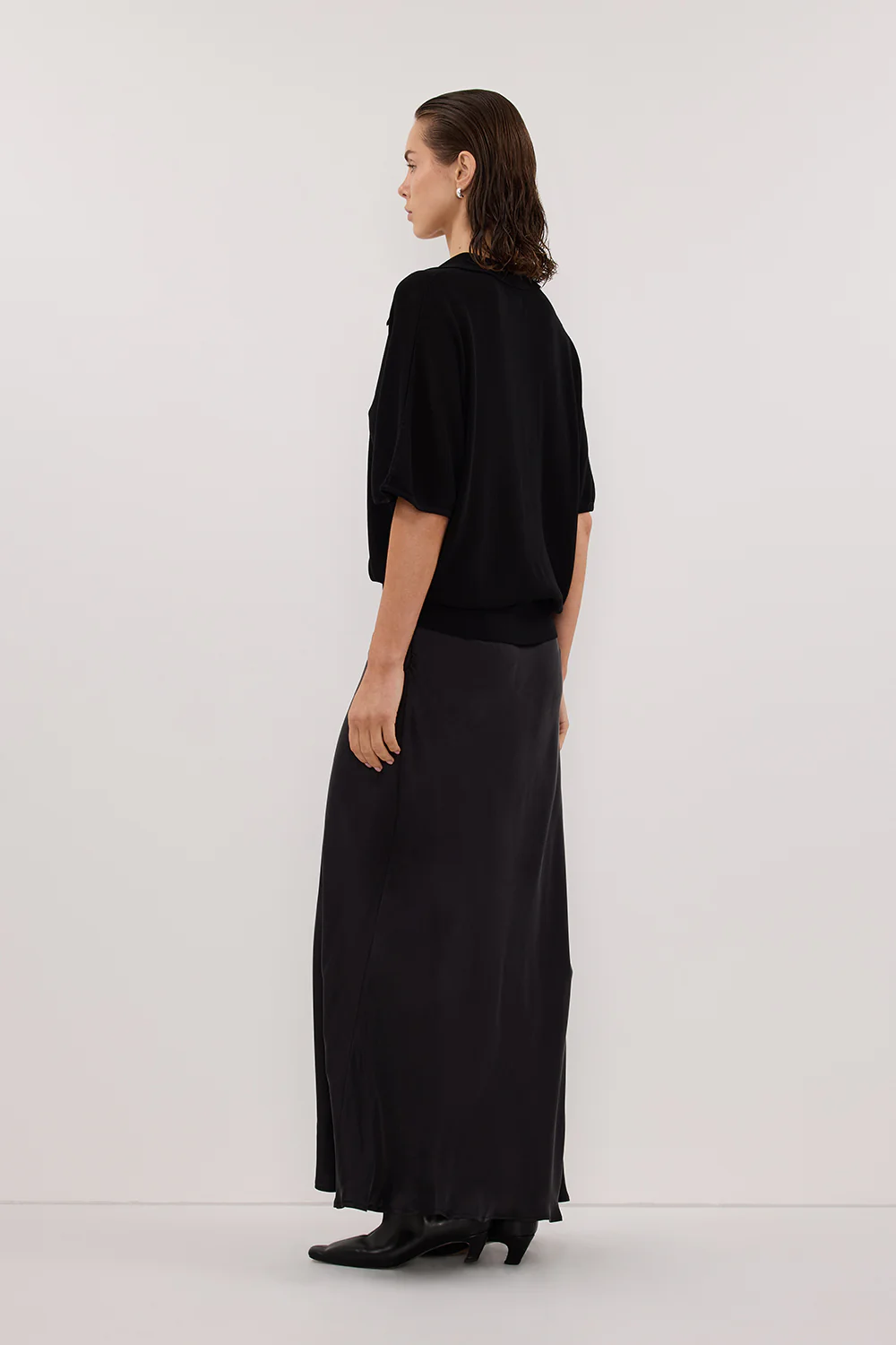 ELI BLACK POLO KNIT TOP - Yukikoi