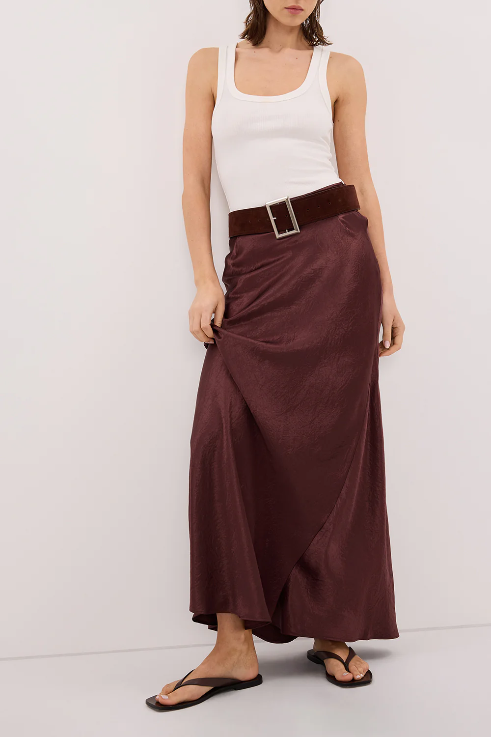 BREANNA WALNUT JACQUARD MAXI SKIRT - Yukikoi