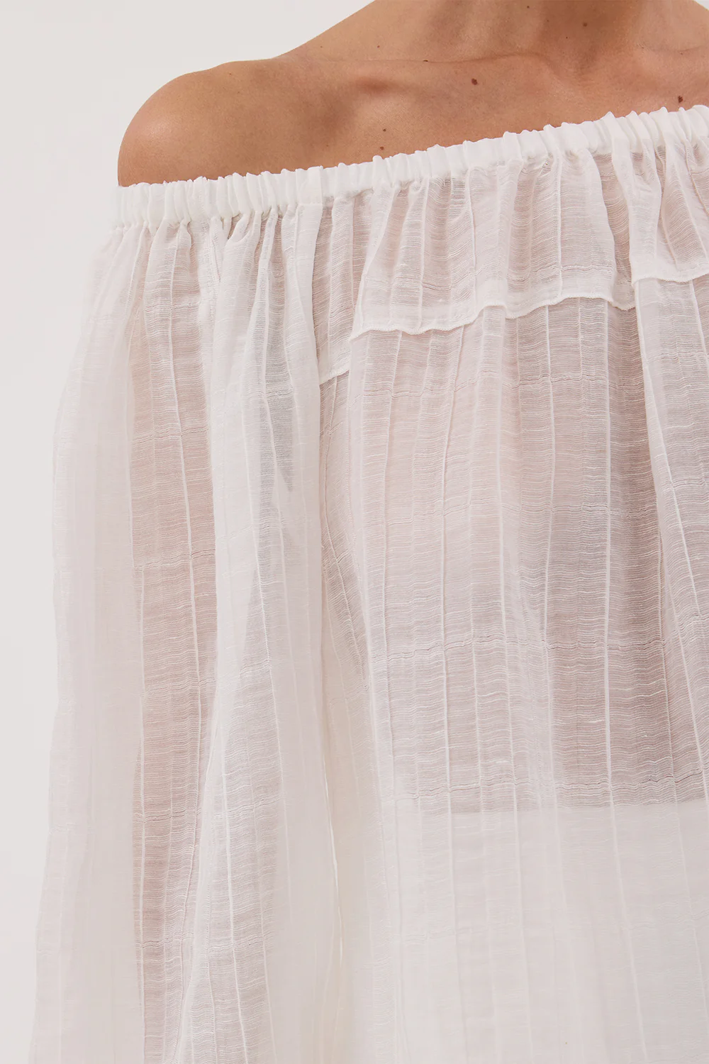 TAHITI WHITE LONG SLEEVE TOP - Yukikoi