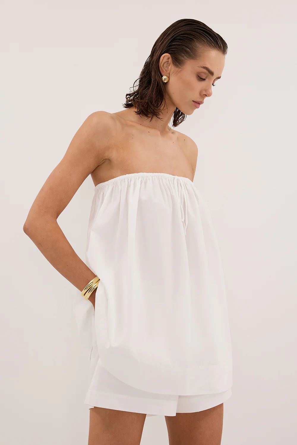 SOMMER WHITE POPLIN SHORT - Yukikoi