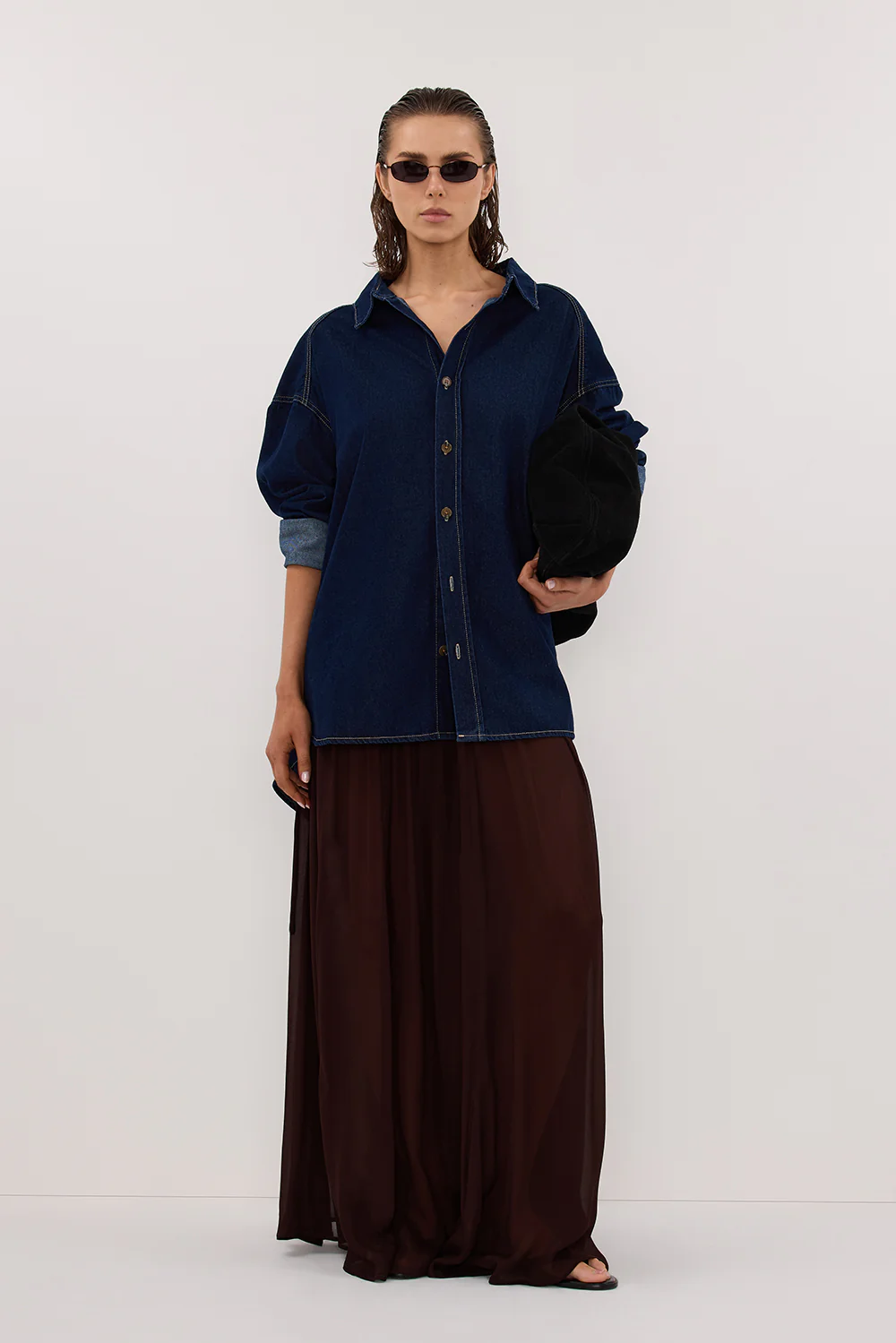 ASHTON INDIGO OVERSIZED DENIM SHIRT - Yukikoi