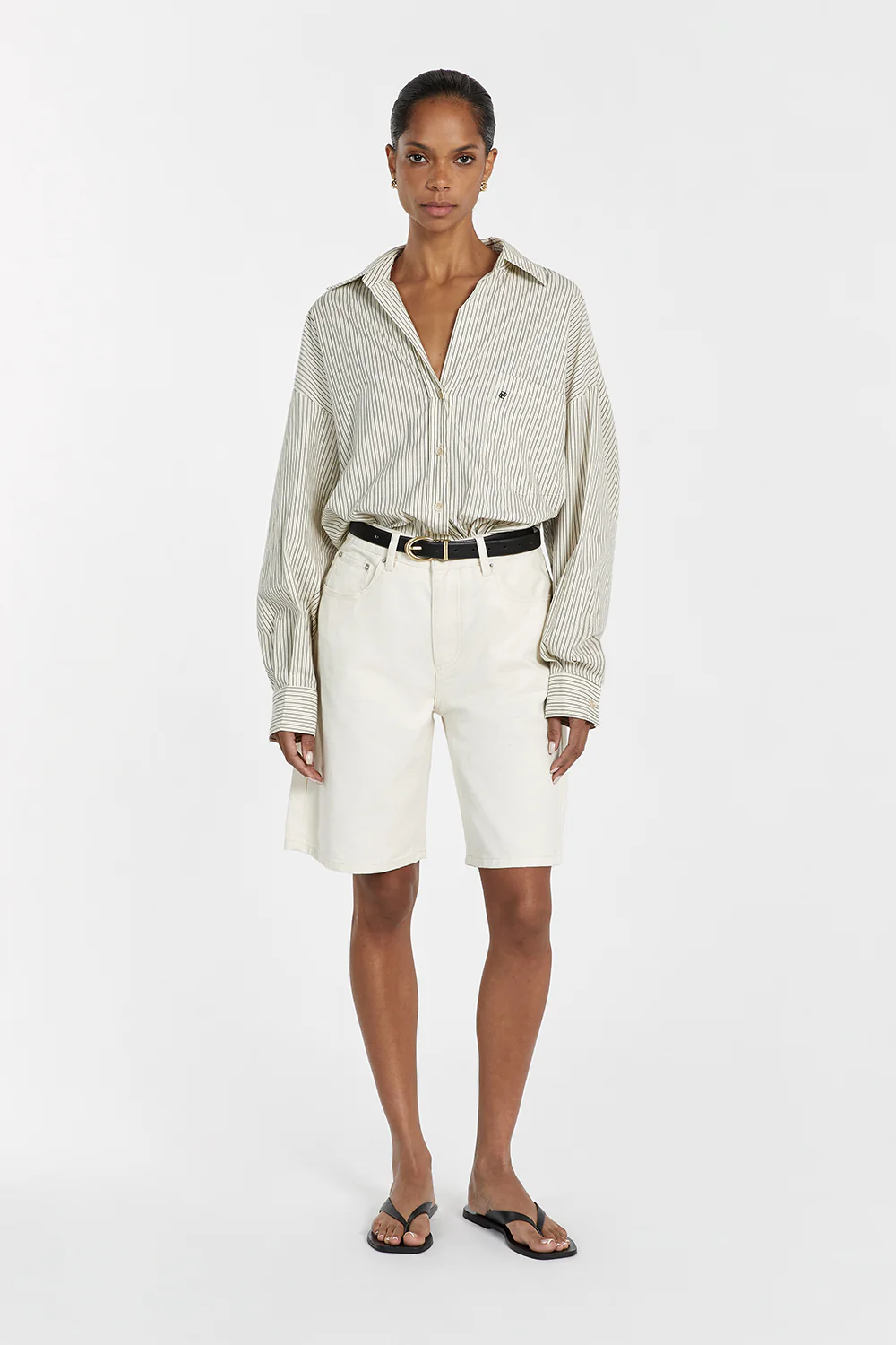 BAMBI CREAM BERMUDA DENIM SHORT - Yukikoi