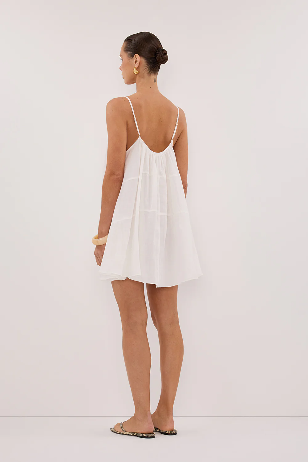 KAHN WHITE RAMIE MINI DRESS - Yukikoi