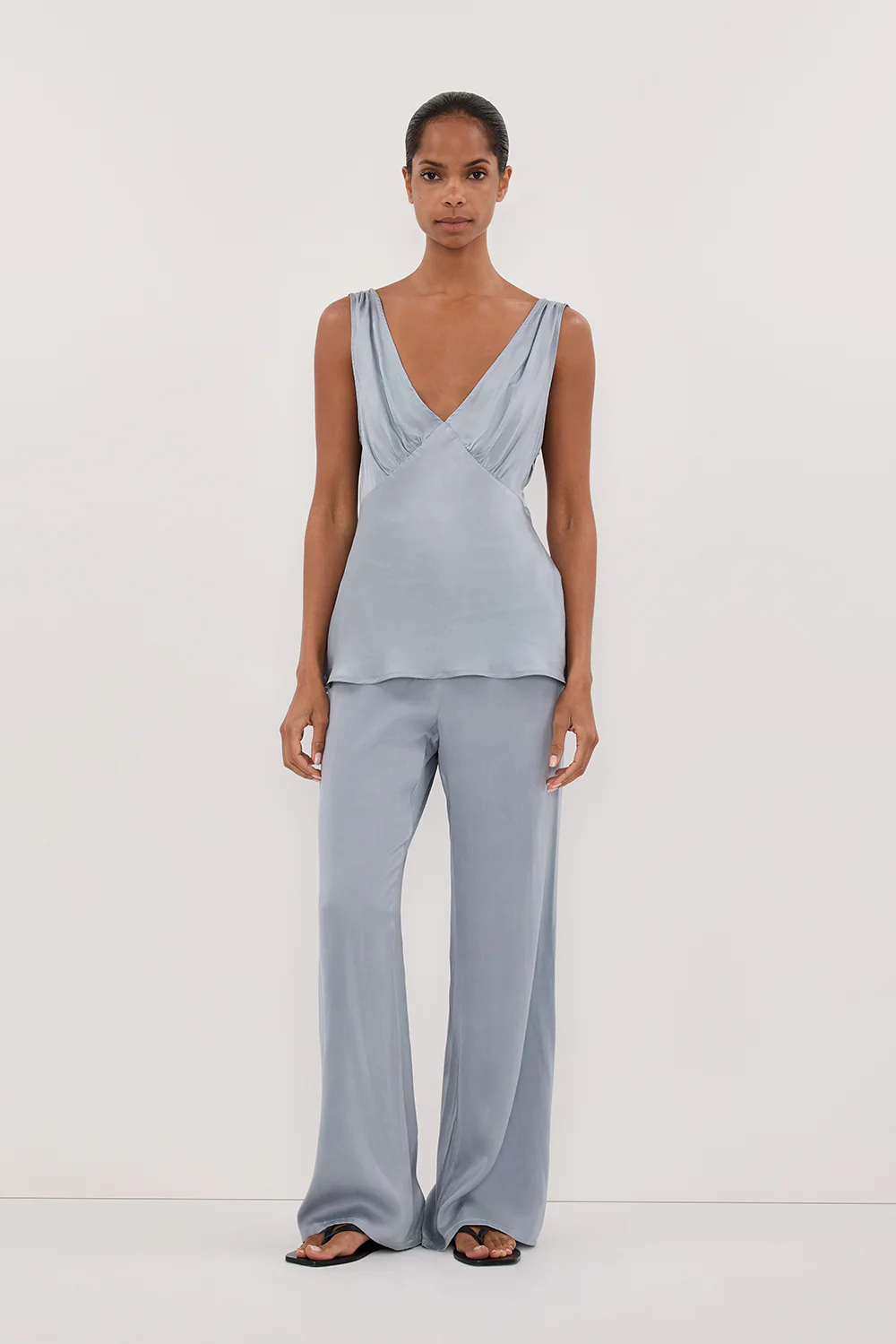 PERCY DUSTY BLUE SILK PANT - PRE ORDER - Yukikoi