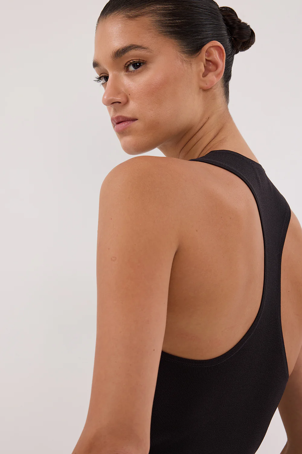 DEVIN WASHED BLACK RACER KNIT TANK - Yukikoi