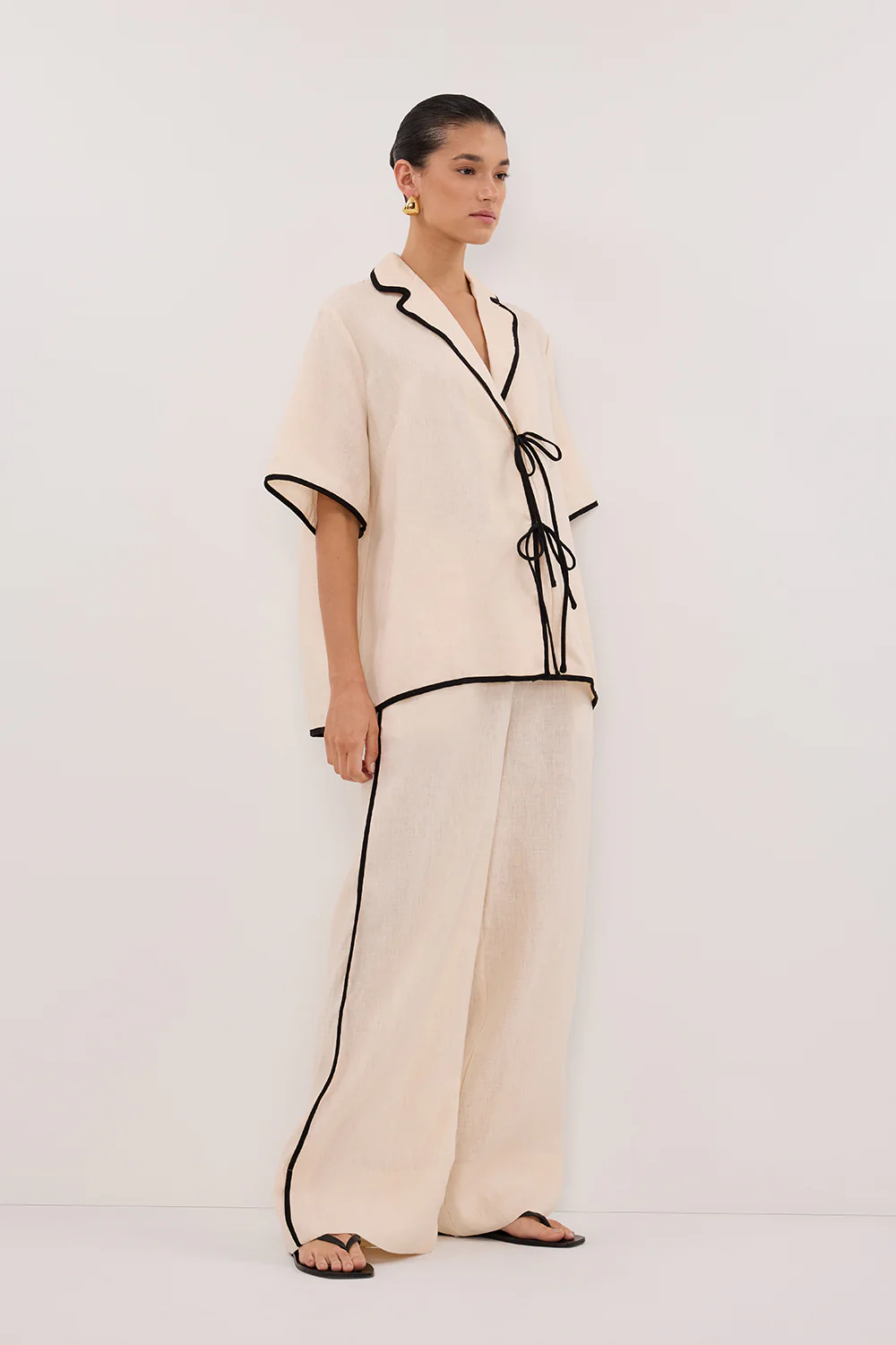 VON CREAM LINEN SHIRT - Yukikoi